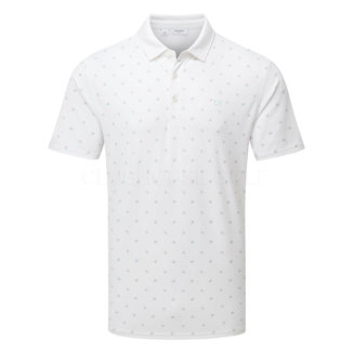 Calvin Klein Treble Strike Print Golf Polo Shirt White