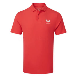 Castore Essential Golf Polo Shirt Poppy Red/White GMC30689-071