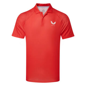 Castore Shoulder Graphic Golf Polo Shirt Poppy Red/White GME30995-071