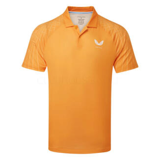 Castore Shoulder Graphic Golf Polo Shirt Mango/White GME30995-081