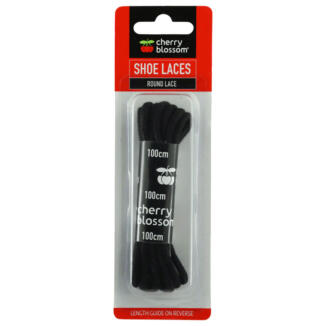 Cherry Blossom Flat 100cm Golf Shoe Laces Black
