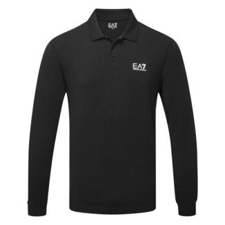 Emporio Armani Core Pique Long Sleeve Golf Polo Shirt Black 8NPF15-1200