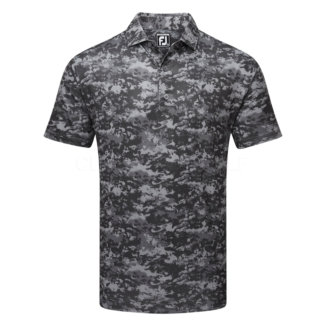 FootJoy Cloud Camo Lisle Golf Polo Shirt Black 80003