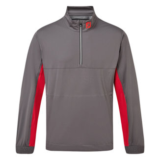 FootJoy HydroKnit 1/2 Zip Waterproof Golf Jacket Charcoal/Bright Red/White 87983
