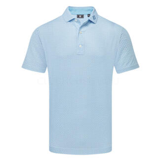 FootJoy Nautical Flag Print Lisle Golf Polo Shirt Blue Reef/Deep Reef 39261