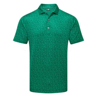 FootJoy Painted Floral Lisle Golf Polo Shirt Field Green 39352