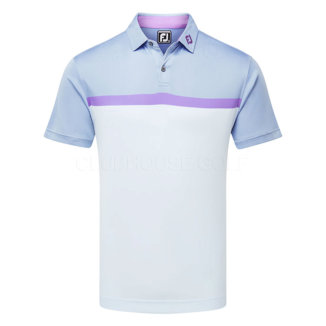 FootJoy Colour Block Interlock Golf Polo Shirt Mist/Storm/Thistle 81614