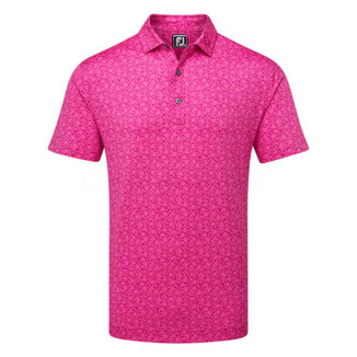 FootJoy Painted Floral Lisle Golf Polo Shirt Berry 81616