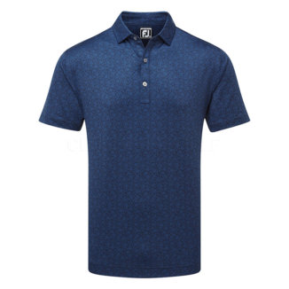 FootJoy Painted Floral Lisle Golf Polo Shirt Navy 81617