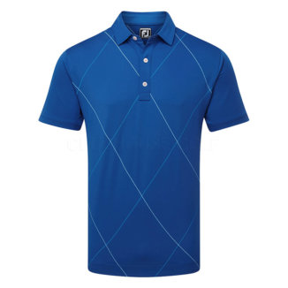 FootJoy Raker Print Lisle Golf Polo Shirt Deep Blue 81601