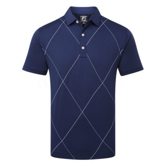 FootJoy Raker Print Lisle Golf Polo Shirt Navy 81603