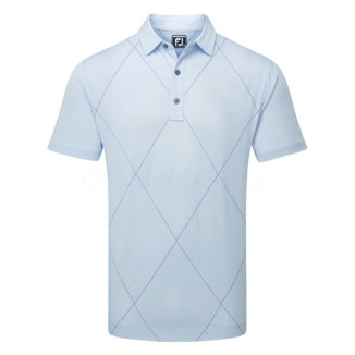 FootJoy Raker Print Lisle Golf Polo Shirt Mist 81605