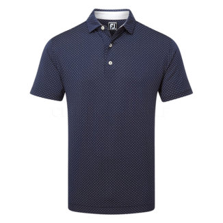 FootJoy Stretch Lisle Dot Golf Polo Shirt Navy/White 81675