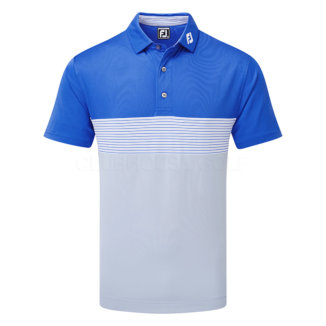 FootJoy Colour Block Pique Golf Polo Shirt Royal/Dove Grey/White 88400