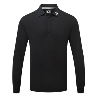 FootJoy Long Sleeve Thermolite Pique Golf Polo Shirt Black 96954