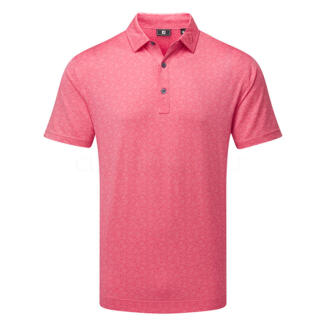 FootJoy Painted Floral Lisle Golf Polo Shirt Pink Lemonade 34130