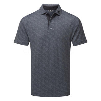 FootJoy Speckle Print Pique Golf Polo Shirt Black/Flint 34023