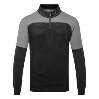 FootJoy ThermoSeries Jacquard 1/4 Zip Golf Pullover Black/Charcoal 38487