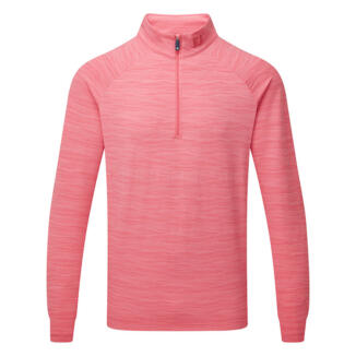 FootJoy Wave Jacquard Chill-Out 1/4 Zip Golf Pullover Pink Lemonade 34103