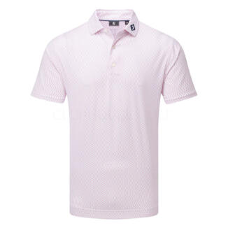 FootJoy Wiggle Print Lisle Golf Polo Shirt White/Skyway/Pink Lemonade 33999