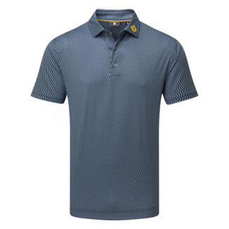FootJoy Wiggle Print Lisle Golf Polo Shirt Navy/Grey/White 34000
