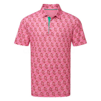 Galvin Green Martinez Golf Polo Shirt Pink/Green D01001378732