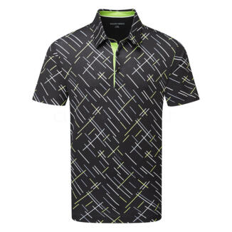 Galvin Green Mathias Golf Polo Shirt Black/Fresh Green D01000948810