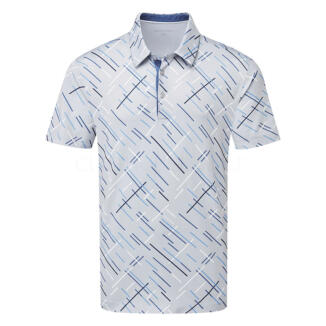 Galvin Green Mathias Golf Polo Shirt Cool Grey/Navy D01000949094