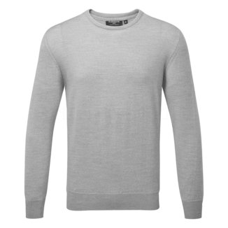 Glenmuir Knox Crew Neck Merino Golf Sweater Light Grey Marl KM7616CN-KNO