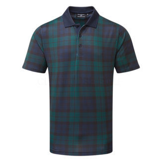 Glenmuir Crawford Golf Polo Shirt Tartan Navy MSP7578-CRA