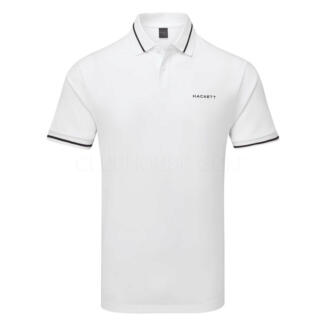 Hackett Sport Tipped Golf Polo Shirt Optic White HM563397