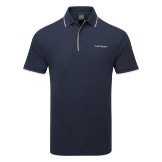 Hackett Sport Resort Colour Tipping Golf Polo Shirt Navy HM563405