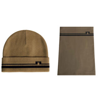 J.Lindeberg Barney Beanie And Sora Gaitor Golf Gift Set Brindle/Brindle