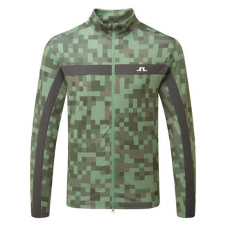 J.Lindeberg Bridger Tour Print Full Zip Golf Jacket Tour 26 Tonal Green GMJS15906-M554
