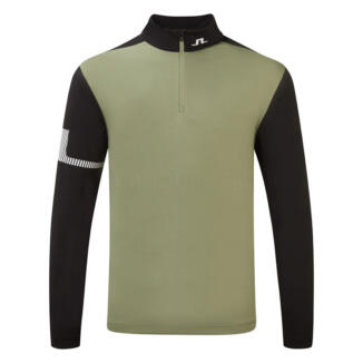J.Lindeberg Heath Strike 1/4 Zip Golf Sweater Oil Green GMJS11958-M311