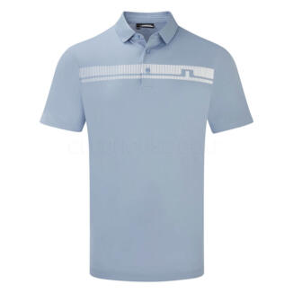 J.Lindeberg Klas Golf Polo Shirt Rain Washed/White GMJT11763-O539