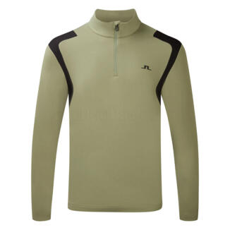 J.Lindeberg Lukas 1/4 Zip Golf Sweater Oil Green/Black GMJS12062-M311