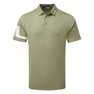 J.Lindeberg Heath Golf Polo Shirt Oil Green Melange/White GMJT09159-M510