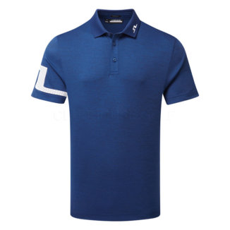 J.Lindeberg Heath Golf Polo Shirt Estate Blue Melange/White GMJT08559-O488