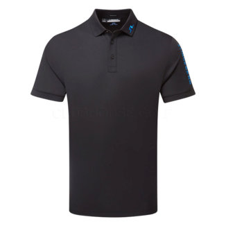 J.Lindeberg Tour Tech Golf Polo Shirt Black/Nautical Blue GMJT09157-9999