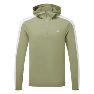 J.Lindeberg Tech 1/4 Zip Golf Hoodie Oil Green GMJS16863-M311