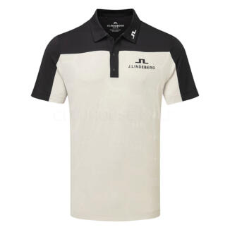 J.Lindeberg Anders Tour Mesh Golf Polo Shirt Light Grey/Black GMJT13906-9999