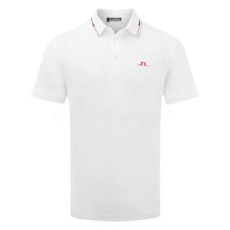 J.Lindeberg Ben Golf Polo Shirt White/Wine Rose/Black GMJT14171-0000