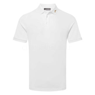 J.Lindeberg KV Golf Polo Shirt White/Tigers Eye GMJT11825-0000