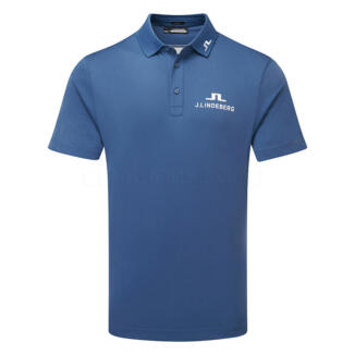 J.Lindeberg KV Tour Golf Polo Shirt Dark Blue/Causeway Moonbeam Black/White GMJT14256-O565