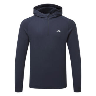 J.Lindeberg Mario 1/4 Zip Golf Hoodie JL Navy/White GMJS14114-6855