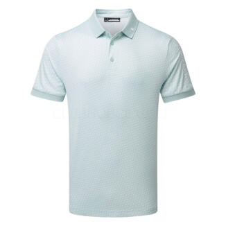 J.Lindeberg Tour Tech Print Golf Polo Shirt Shadow Bridge Winter Sky/White GMJT14154-O589