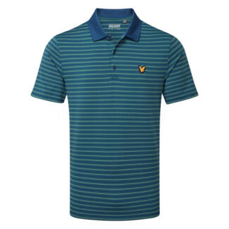 Lyle & Scott Stripe Golf Polo Shirt Mediterranea/Aquamarine SP2464-Y189