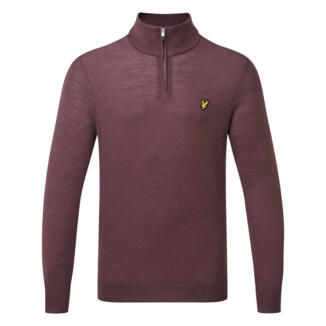 Lyle & Scott Merino 1/4 Zip Golf Sweater Berry KN2169G-Z292