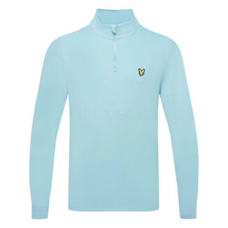 Lyle & Scott Core 1/4 Zip Golf Sweater Aquamarine Blue ML2460-661